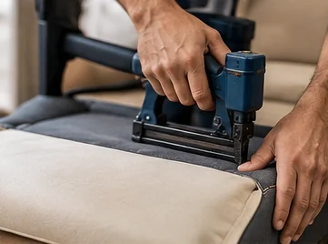 Tapizando un asiento: tensado y engrapado de la tela