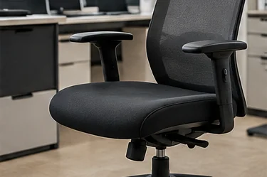 Silla de oficina con asiento retapizado
